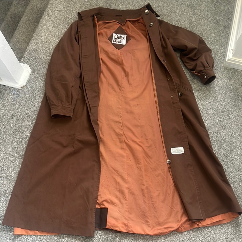 Vintage Outer-Wise 1970 Brown Trench Coat Size 12